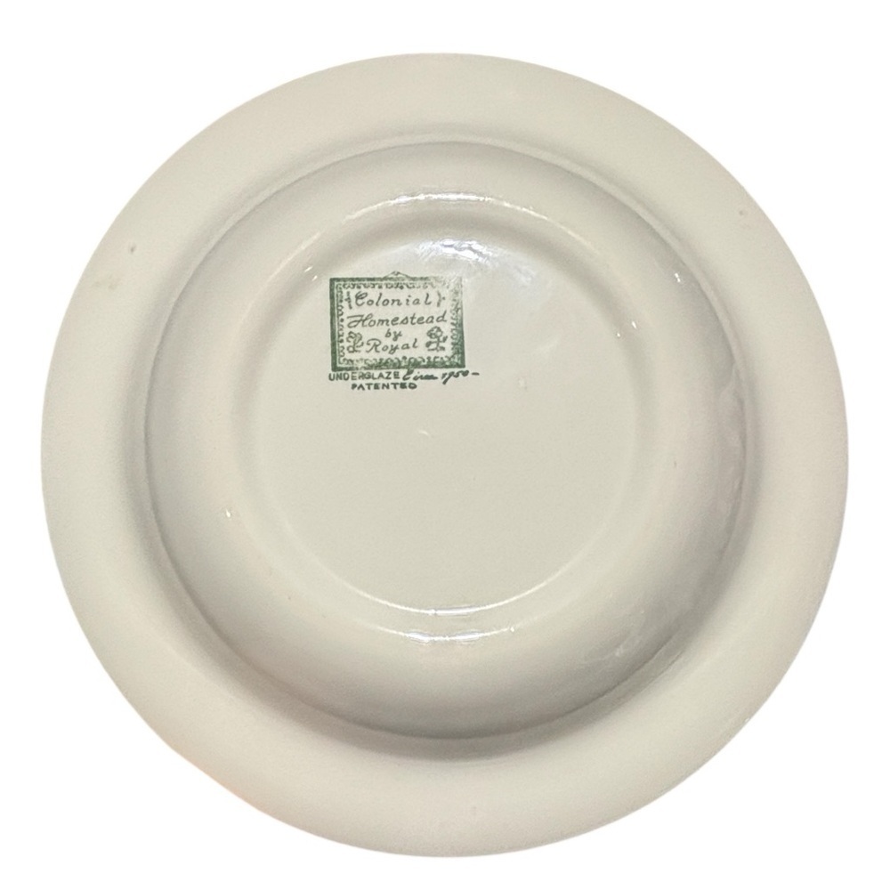 2~Vintage 1950s Green Colonial Homestead by Royal Ironstone China Serving Bowls - Picture 5 of 11